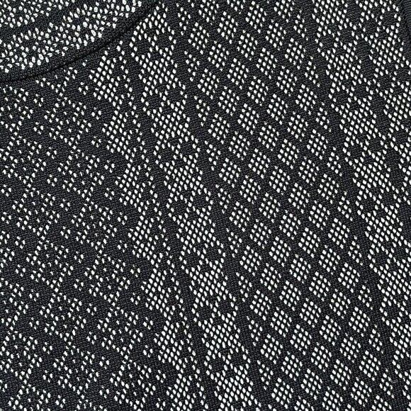 BCBG Max Azria Womens Jose Dress XS Black White Geometric Knit Bodycon Sheath - Picture 9 of 9